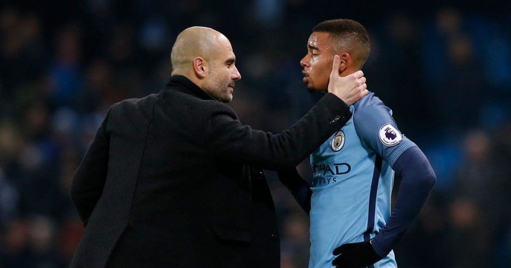 Manchester-City-manager-Pep-Guardiola-with-Manchester-Citys-Gabriel-Jesus-after-the-match