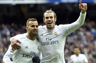 Real Madrid's forward Jese Rodriguez (L) celebrates a goal with Real Madrid's Welsh forward Gareth Bale during the Spanish league football match Real Madrid CF vs RC Celta de Vigo at the Santiago Bernabeu stadium in Madrid on March 5, 2016. / AFP / GERARD JULIEN        (Photo credit should read GERARD JULIEN/AFP/Getty Images)