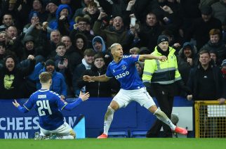 Everton's Richarlison celebrates scoring their third goal during the FA Cup fourth round match at Goodison Park, Liverpool
Picture by Daniel Hambury/Focus Images Ltd 07813022858
05/02/2022

05.02.2022 Liverpool
Pilka Nozna Puchar Anglii
Everton - Brentford
Foto Daniel Hambury  / Focus Images / MB Media / PressFocus 
POLAND ONLY!!